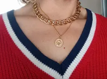 Pendant Necklace Jewelry Cuban Curb Multi-Layer Chunky Vintage Women Thick Ingesight.z