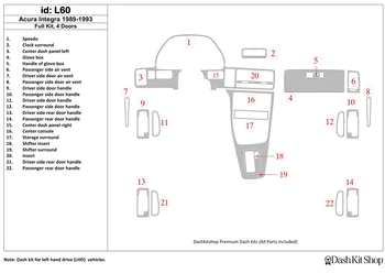 

Interior trim for Acura Integra 1989-1993. Set L60.