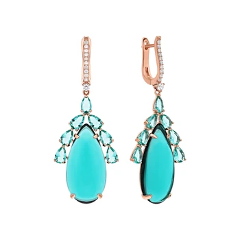 

Silver earrings with alpanite and cubic zirconia sunlight sample 925