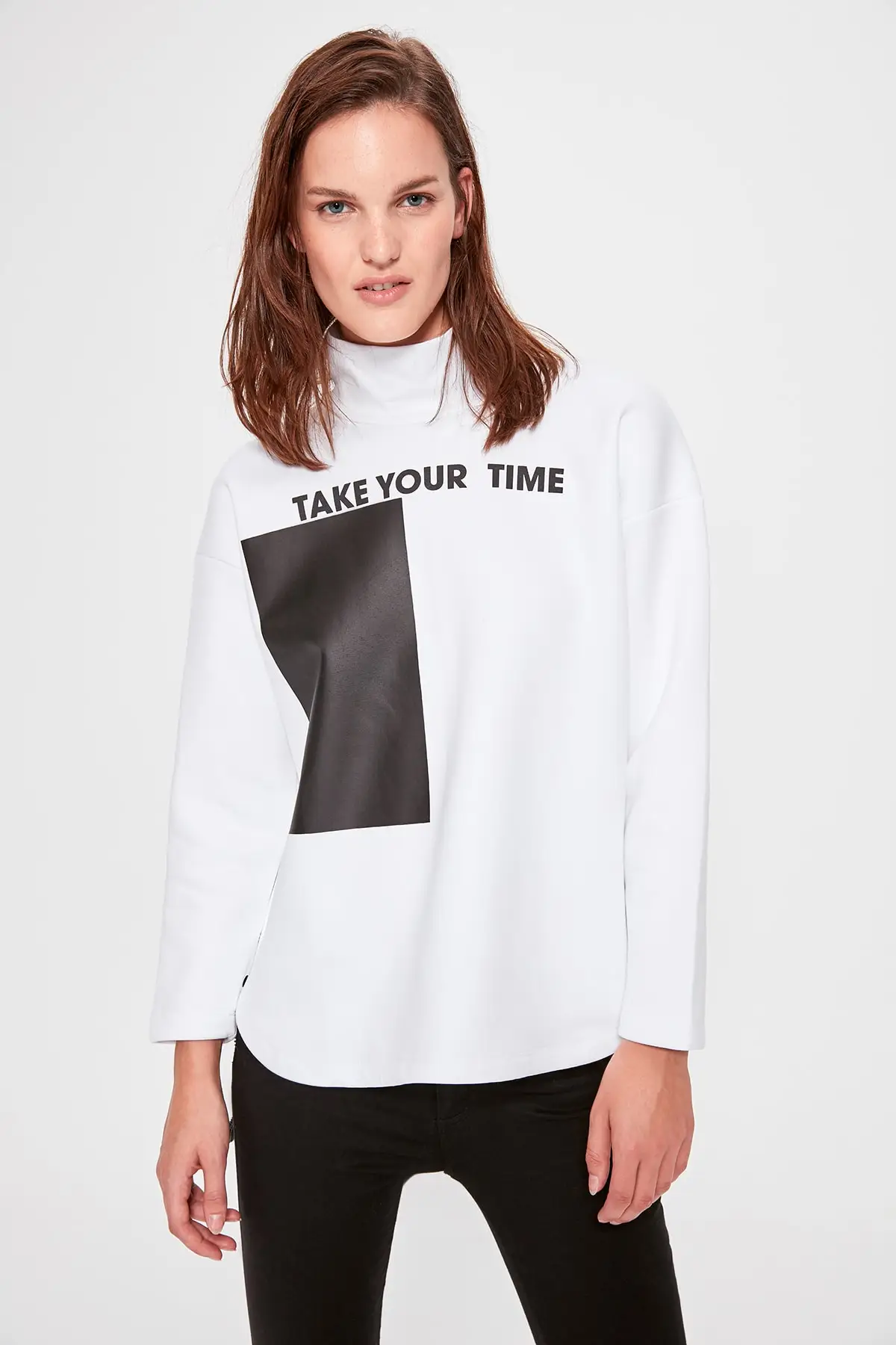 Trendyol трикотажная толстовка с молнией оверсайз TWOAW20SW0311