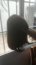 Straight Wig Human-Hair-Wigs Short-Cut HANNE Brazilian Black Women with Bangs Bob Shoulder-Remy-Wig