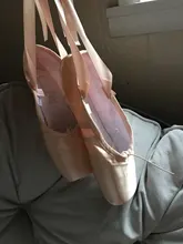 Zapatillas de ballet de satén con cintas para niña y mujer, calzado de ballet profesional con puntera