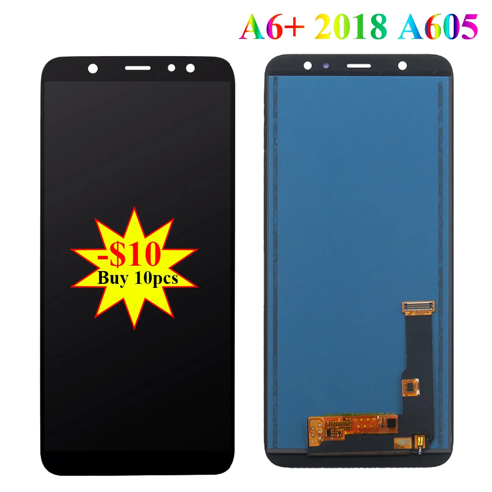 

A6+ LCD For Samsung Galaxy A6 Plus 2018 A605 A605F A605FN A605FD A605G A605GN LCD Touch Screen Panel Display Digitizer Assembly
