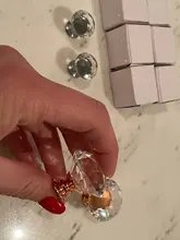 Cupboard Pulls Furniture-Handle Drawer-Knobs Gold-Base Crystal Diamond-Shape NAIERDI