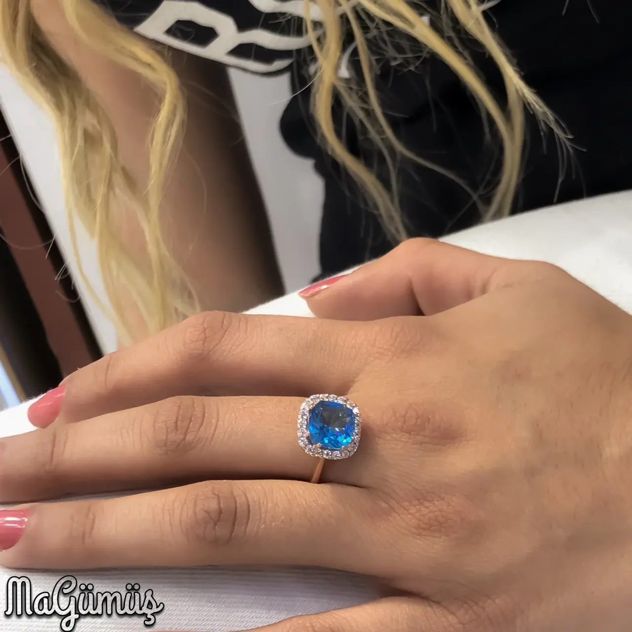 Diamond Work Aquamarin Gemstone Silver Ring Diamond Work Aquamarin Gemstone Silver Ring