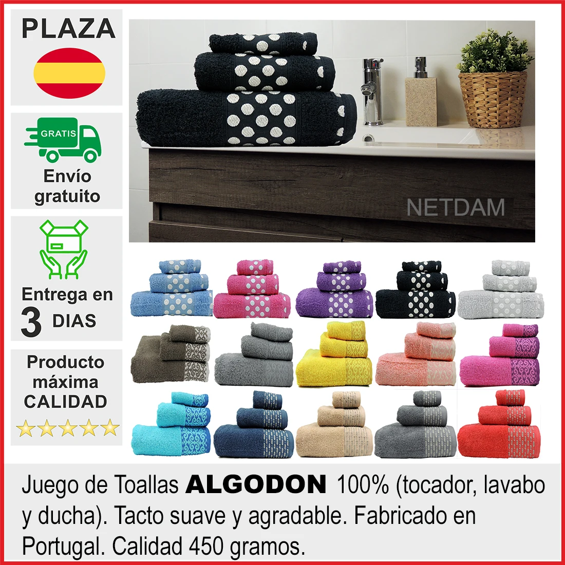 Juego De Toallas Baño 3 Piezas Color Fucsia 450 Gramos con Ofertas en  Carrefour