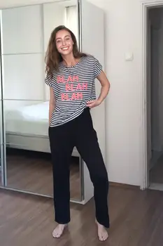 

Trendyol Striped Print Detailed Knitted Pajamas Set THMSS20PT0410