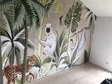 Milofi-papel tapiz pintado a mano para sala de estar, Mural de mono, Toucan del sudeste asiático, papel pintado 3d personalizado