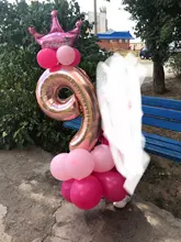 Number-Foil-Balloons Wedding-Decoration Merry-Christmas Rose-Gold Birthday-Party Digital