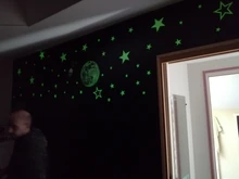 Pegatinas de pared brillantes en la oscuridad, 435 Uds., punto de estrella de Luna luminosa, pegatinas de pared fluorescente, decoración ambiental