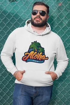 

Angemiel Wear Aloha Enjoy Life White Men 'S Hooded Sweatshirt