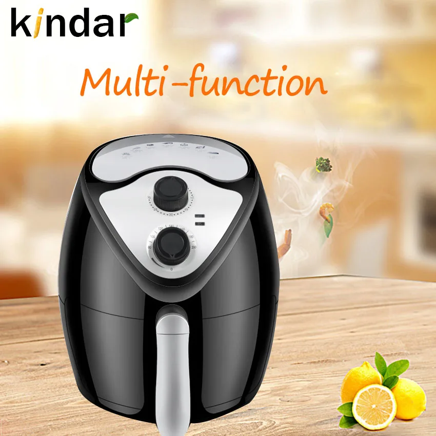 US $140.25 Kindar Air Fryer Deep Fryer Cooker 4L Multifunction Chic Appliance French Fries Novice Kitchen Double Pot Non Stick Health
