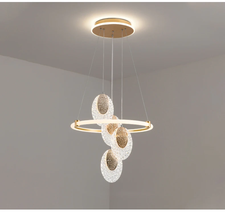 Modern Luxury LED Chandelier For Kitchen Island Dining Table Interior Home Decor Golden Pendant Lamp Ring Ceiling Hanging Light bathroom chandeliers