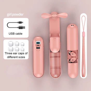 

TWS Portable Wireless Earphones With Sports Fan Power Bank Earbuds Stereo Mini Bluetooth Headphone Wireless Headsets