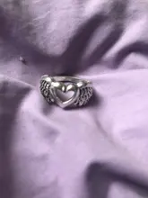 Sindlan-anillo gótico de plata para mujer, Set de 6 uds. De Anillos con diseño de corazón Punk, mariposa, Cupido, joyería femenina