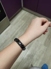 Pulsera magnética elástica de cuentas sencillas, brazalete de cuentas negras, joyería de salud