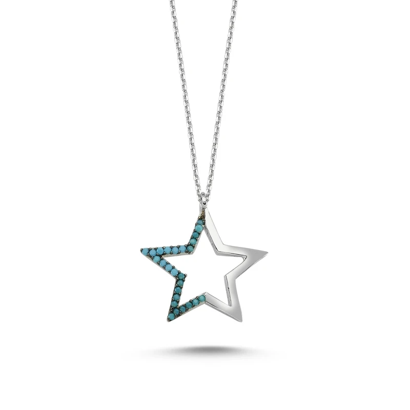 

Silver 925 Sterling Zircon Star Necklace
