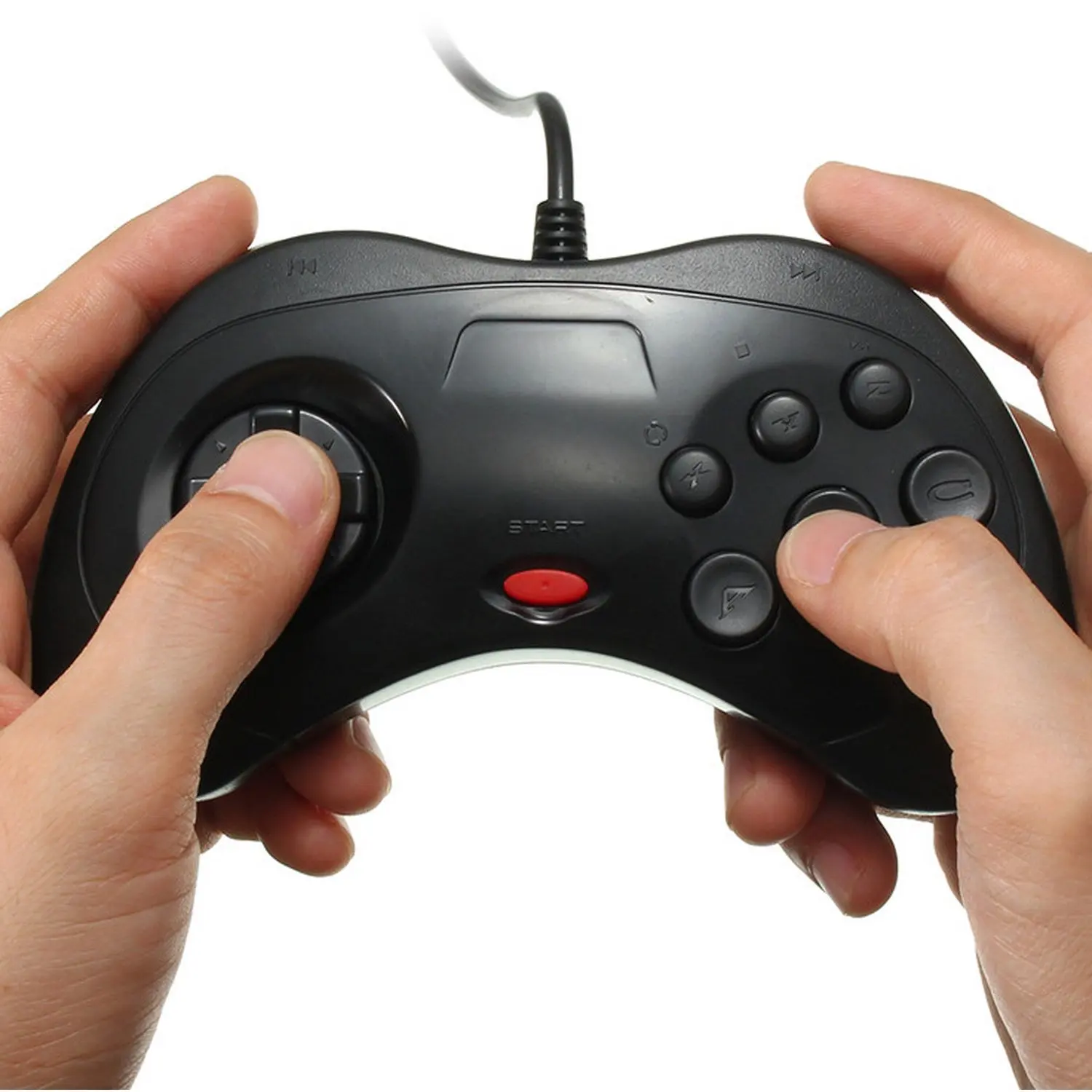 Черный SEGA Сатурн стиль ПК USB контроллер для ПК и MAC