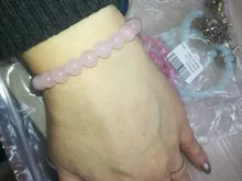 Pulsera elástica de cuarzo con piedra Natural para mujer, brazalete de color rosa en polvo, 2021