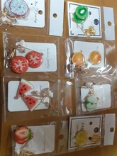 Pendientes con Clip para mujer, aretes largos de fruta, fresa, sandía, sin orificio de oreja, joyería de fiesta sin Piercing