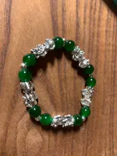 Pulsera de cuentas de obsidiana Feng Shui para mujer, brazalete de plata de Color Pixiu, encanto de unicornio, riqueza de la suerte, joyería a la moda, proverbios de palabra