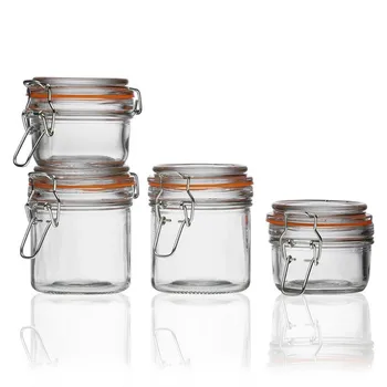 

Transparent Glass Jar Crystal (4 Pieces) (6 x 6,5 x 6 cm)