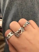 Sindlan-anillo gótico de plata para mujer, Set de 6 uds. De Anillos con diseño de corazón Punk, mariposa, Cupido, joyería femenina