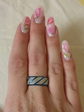 Anillo de boda de color dorado esmerilado para mujer y hombre, sortija de acero inoxidable 316L, 8mm, azul sarga, titanio cepillado