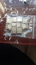 Puerto estándar USB tipo A, conector hembra de soldadura, PCB, USB-A, SMT, 4 pines, 10 Uds.