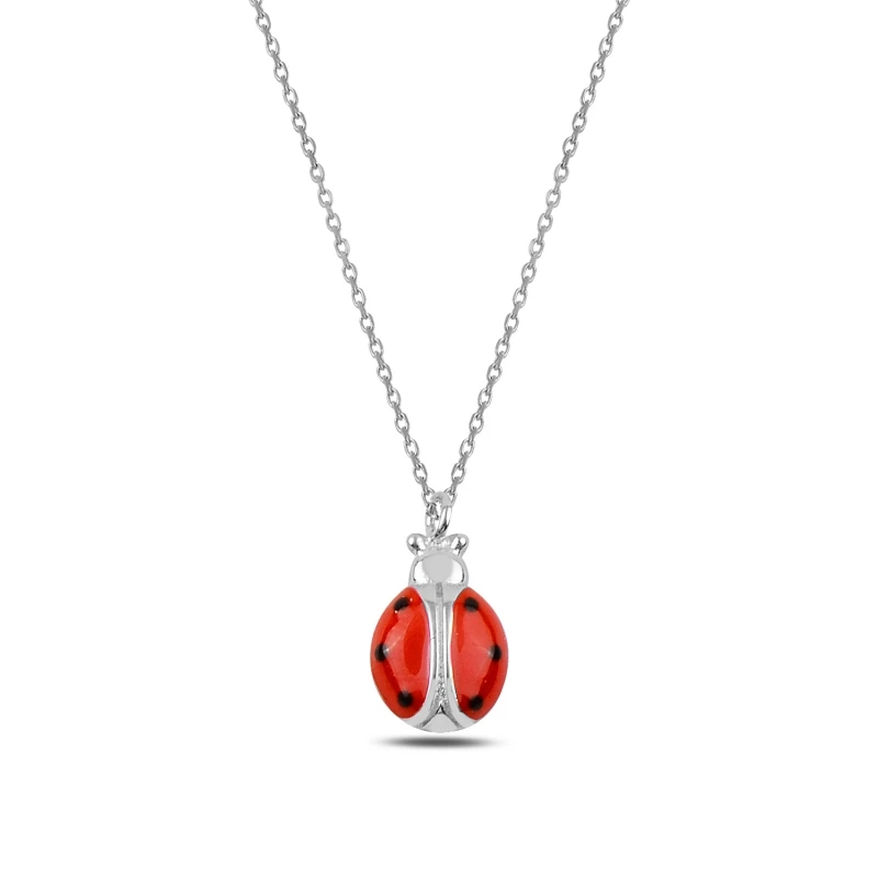 

Silver 925 Sterling Enamel Ladybug Necklace