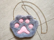 Bolso bandolera con cremallera y cadena con pata de oso para niña, monedero de felpa suave para niño pequeño, accesorios para bebé