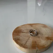 Foxanry-anillo minimalista de Plata de Ley 925, cadena hueca cruzada creativa, joyería geométrica para fiesta, regalos