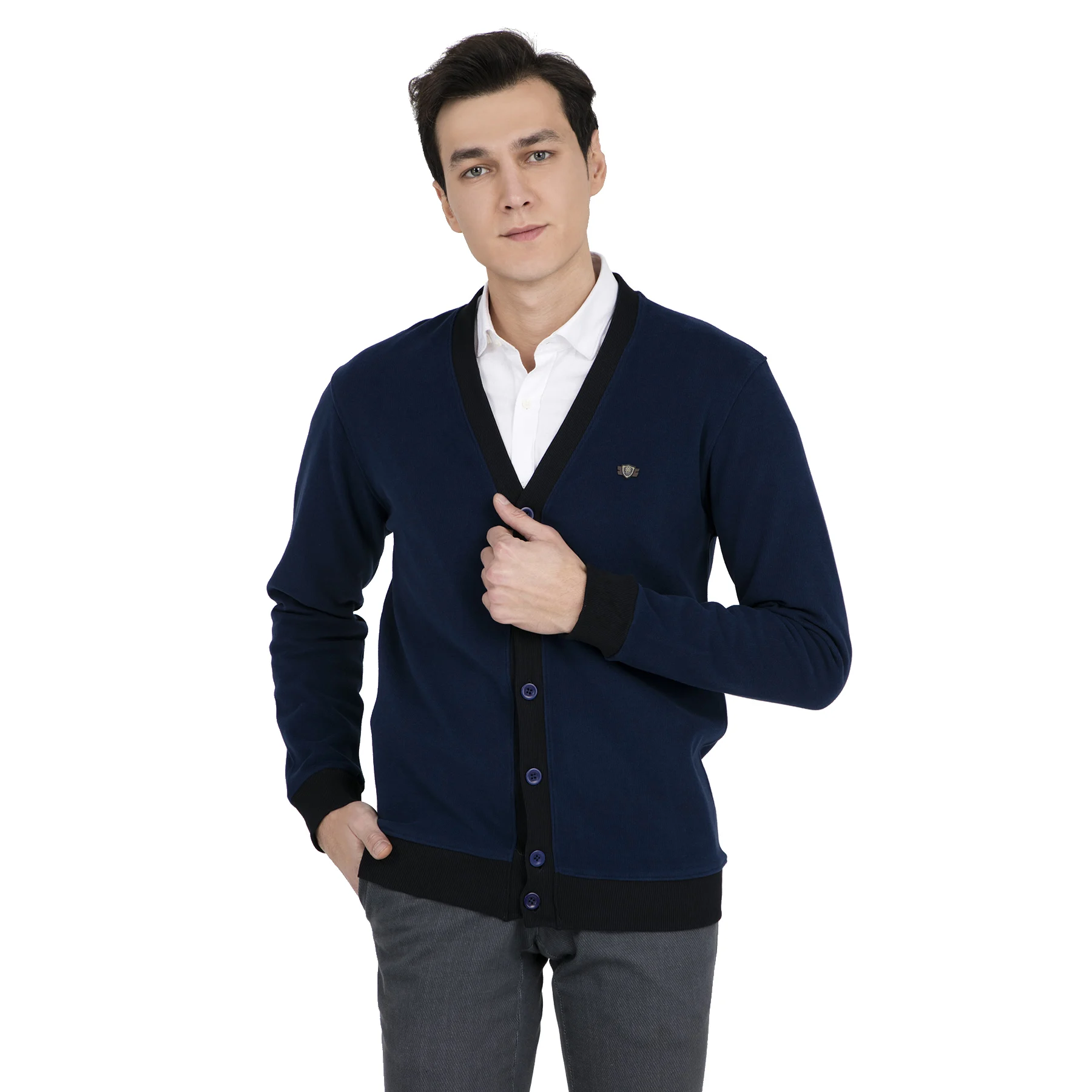 Индиго BURATTI мужской кардиган 4562104 - Цвет: Индиго