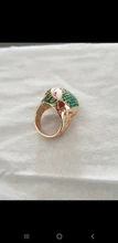 Joyería de estilo Retro dorado para mujer, anillo pintado a mano con aceite, joyería