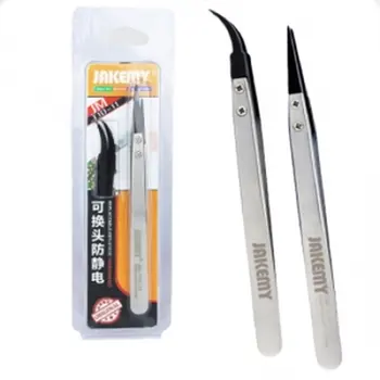 

Tweezers Antistatic Electronic steel JM-T10-11 replaceable tip