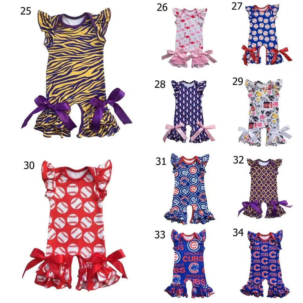 Bulk Patriotic Infant Clothes Newborn Clothing in 4th of July Baby gown Romper flutter sleeve capris leg baby romper jumpsuit