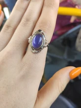 Vintage Color Retro cambio anillo Oval emoción sentimiento cambiante anillo de Control de temperatura de Color anillos para las mujeres