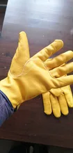 Guantes de cuero de vaca para conductores, protección de seguridad, para soldar, caza, 1008