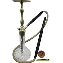 SULTAN роскошный "чистый латунный корпус и поднос" Кальян полный набор со специальным деревянным наконечником кожа кальян трубы H: 3" Кальян