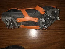 Crampones de escalada de 18 dientes para exteriores, zapatos antideslizantes de acero al manganeso para caminar, pesca en hielo y nieve, para invierno