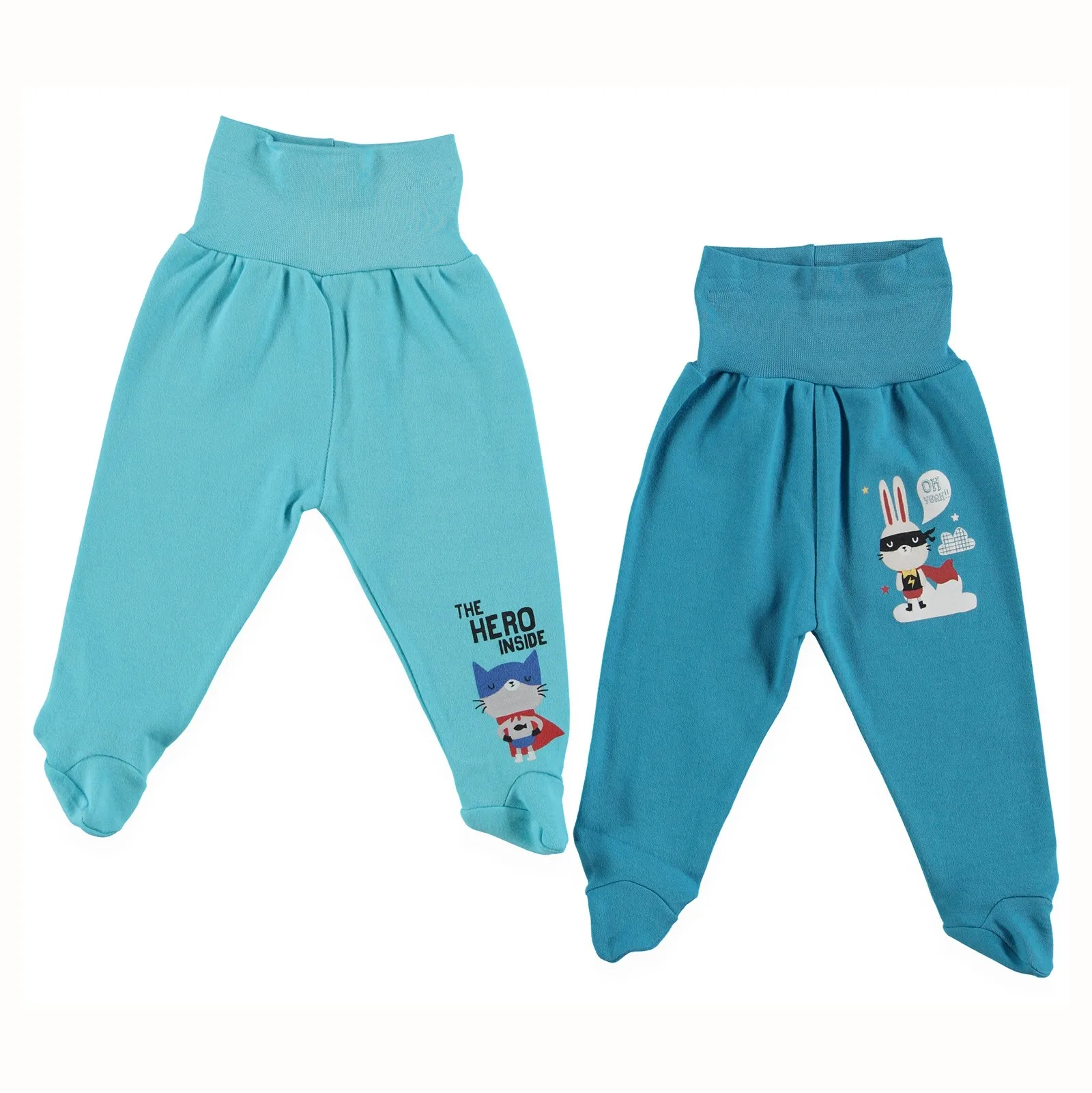 

ebebek HelloBaby Baby Wide Foldable Casual Waist Footed Pants 2 Pack