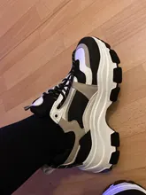 Zapatillas gruesas para mujer, zapatillas de plataforma con suela gruesa, zapatos vulcanizados, zapatillas de correr informales transpirables a la moda para mujer 2020