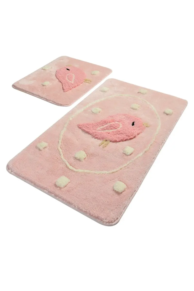 Коврики для ванной нескользящие Противоскользящие коврики противоскользящие птичьи розовые 2'Li набор 60X100 см-50X60 см