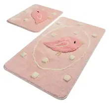 Коврики для ванной нескользящие Противоскользящие коврики противоскользящие птичьи розовые 2'Li набор 60X100 см-50X60 см