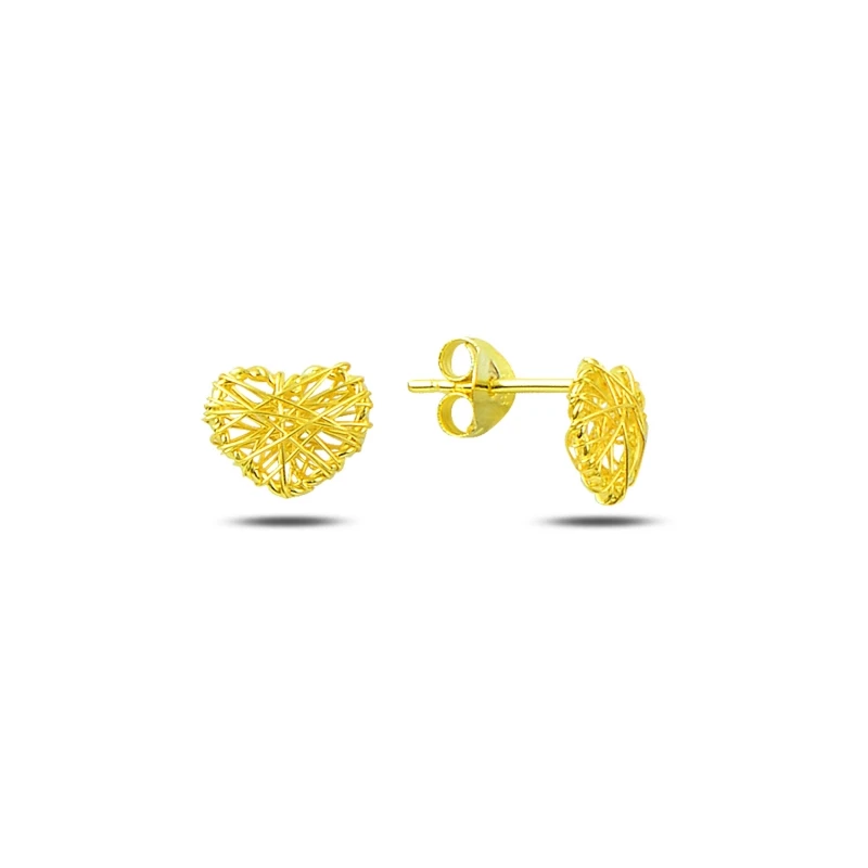 

Silver 925 Sterling Wire Knitted Heart Earrings