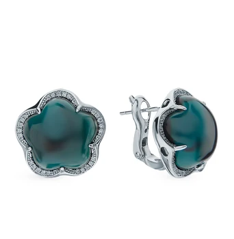 

Silver earrings with alpanite and cubic zirconia sunlight sample 925
