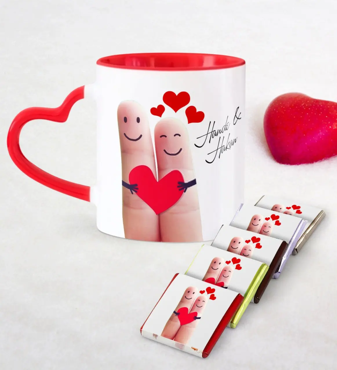 

Personalized Valentine 'S Day Themed Red Heart Mug and Chocolate Set-87