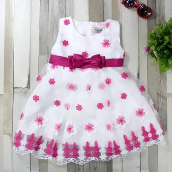 

Summer dress for month, sleeveless princess dress with flower suspenders and bow, nice clothes for girls
