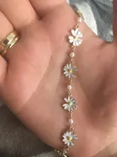 De moda blanco suave flores pulseras personalidad perla Metal minimalista crisantemo pulsera para Mujer Accesorios de la joyería