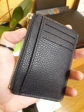 PURDORED-tarjetero delgado de cuero PU Unisex, funda con cremallera para tarjetas de negocios, Mini billetera para tarjetas de crédito, 1 ud.